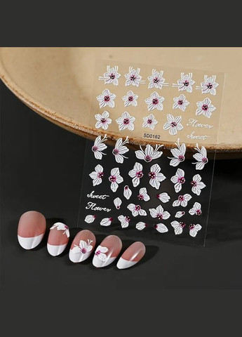 Набор из 2 листов наклеек для ногтей с 3D эффектом, светятся в темноте: бабочка, цветок, ангел Liresmina Jewelry (315697544)