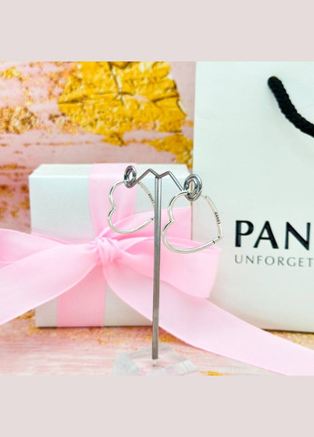 Серебряные серьги Pandora Ассиметричные сердца No Brand (325674958)