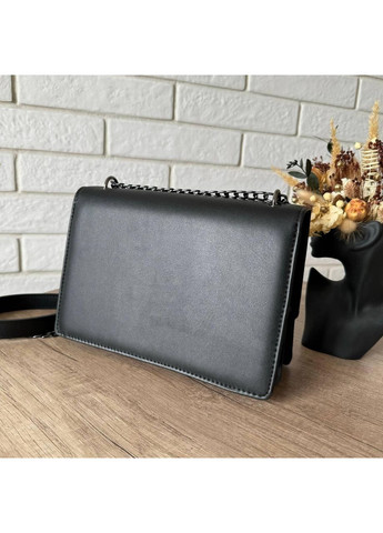 Жіноча міні сумка на плече із екошкіри на ланцюжку чорна ProDobro (367602368)