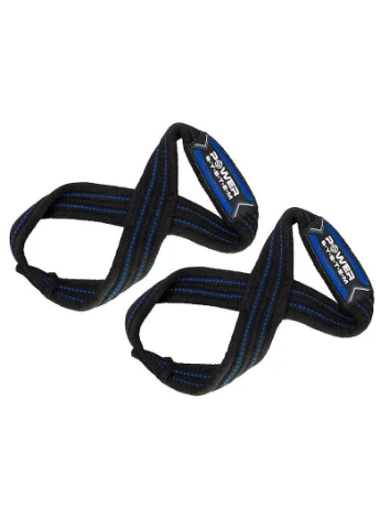 Ремни для тяги (восьмерка) PS-3405 Figure 8 Black/Blue L/XL (A-012429) Power System (381495482)
