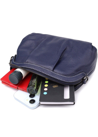 Женская кожаная сумка с эффектной драпировкой 22897 Синий Vintage (356452187)