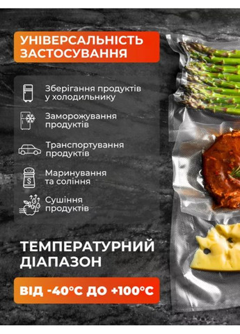 Вакуумні пакети плівка для вакууматора 30х500 см рулон прозорі універсальні гофровані харчові пакети для зберігання продуктів VTech (353968614)