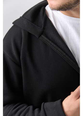 Чоловічий теплий спортивний костюм Великого розміру на блискавці з тринитки на флісі, чорний No Brand (362193114)