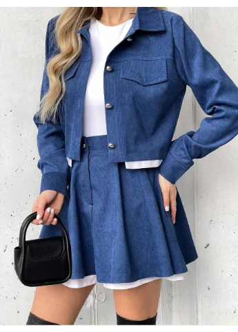 Костюм (жакет, спідниця-шорти), колір Синій Fashion (361310358)