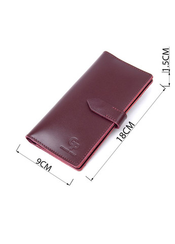 Жіноче портмоне з натуральної шкіри з кнопкою та відділенням на блискавці бордове (sku_11467) No Brand (328218622)