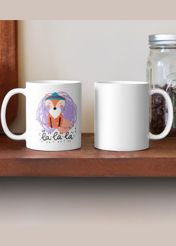 Чашка Керамическая Кружка с принтом La Lа La Лисичка Новый Год Белая 330 мл Orca (307501433)