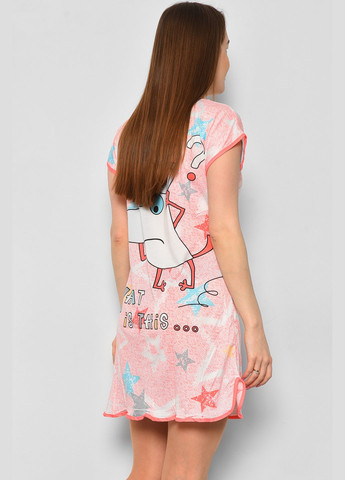 Нічна сорочка жіноча рожевого кольору з малюнком Let's Shop (290839459)