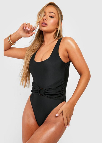 Чорний літній купальник суцільний суцільний Boohoo