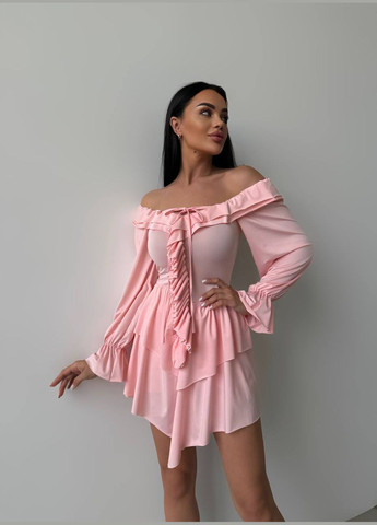 Персикова кежуал сукня N.Family однотонна