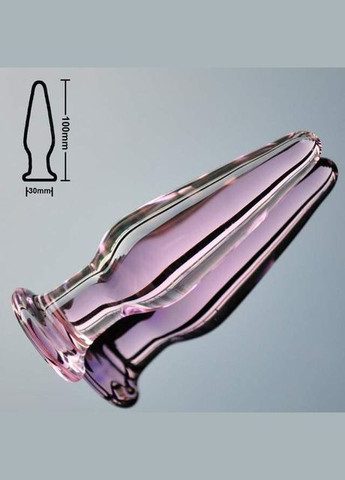 Анальна пробка 3 см із скла прозора Lynx Ice Rose Plug скло Focus (303903035)