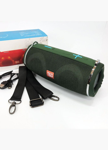 Портативна колонка TG642 з RGB-підсвіткою і ремінцем, гучна блютуз-колонка. Колір: зелений T&G (359429539)