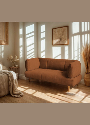 Диван офисный Бенно-1 с подлокотниками и деревянными ножками 1200х720х750 букле Alpaca Терракот/48 Tobi Sho (318507272)