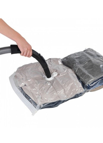 Вакуумний пакет для пакування та зберігання одягу VACUUM-BAG 80х60см із щільного поліетилену з клапаном для пилососу чи насоса VTech (324413282)