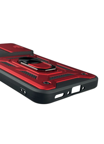 Чехол для Galaxy A56 (A566B) бронированный с кольцом со шторкой на самсунг а56 красный rg1 Samsung (366232045)