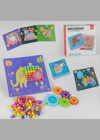 Деревянная мозаика, 6 картинок, 82 детали No Brand (339100896)