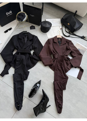 Стильний комплект: піджак на підкладці + лосини мікродайвінг No Brand (370678523)