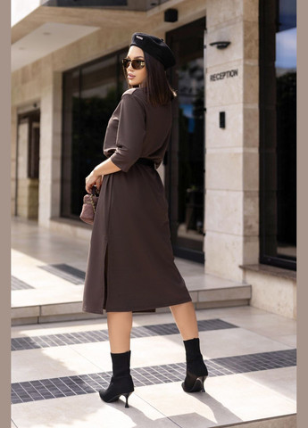 Коричнева трикотажне плаття вільного крою Fashion Girl
