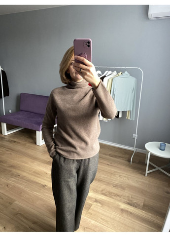 Кофейный зимний шерстяной свитер, женский гольф, теплый свитер, женский свитер No Brand