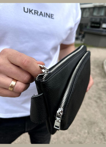 Топ! Поясная сумка-бананка мужская кожаная черная TD-54928 Tiding Bag (359380729)