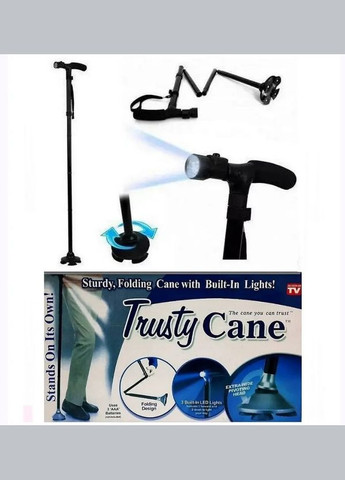 Трость для ходьбы складная с подсветкой Trusty Cane, телескопическая No Brand (349832712)