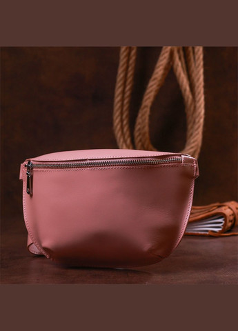 Жіноча бананка Shvigel на пояс із натуральної шкіри з одним відділенням рожева (sku_16385) No Brand (329853213)