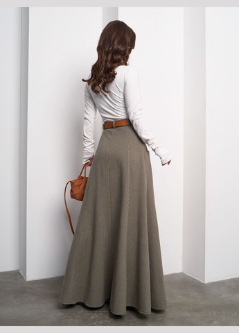 Оливковая повседневная однотонная юбки ISSA PLUS годе