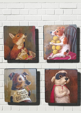 Деревянное панно "Собаня с теннисными мячиками" Handmade (335976171)