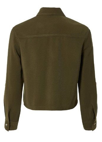 Оливковковая (хаки) повседневный рубашка однотонная Esmara с длинным рукавом