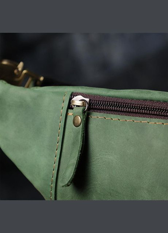 Сумка на пояс через плечо мужская кожаная Зеленый 35542 Shvigel (334285409)