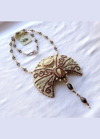 Колье лунница ручной работы из бисера и натуральных камней "Версаль" No Brand (358224513)