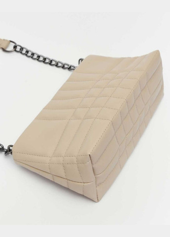 Молодіжна жіноча сумка з екошкіри з прострочкою «Луїза» бежева WeLassie (298567310)