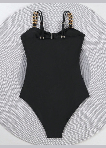 Чорний літній купальник суцільний суцільний SHEIN