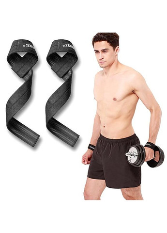 Кистьові лямки для силових тренувань пара Чорні AOLIKES (350202676)