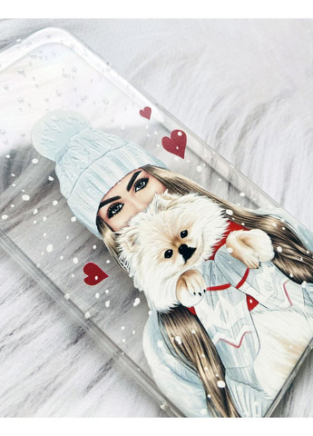 Прозорий чохол на iPhone 16 Pro Max Дівчина з песиком (принт 142) Creative (362966776)