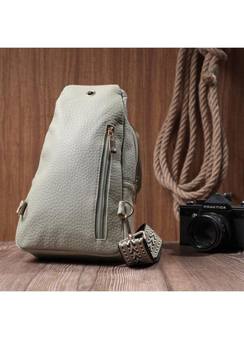 Сумка слінг через плече жіноча з екошкіри для телефону та для документів середня Фісташковий 38982 Vintage (351403622)