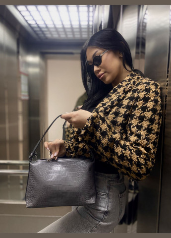 Молодіжна сумка під крокодила середня натуральна шкіра сіра 1811 5000-5004 ARTiS Bags Сумка (328083022)