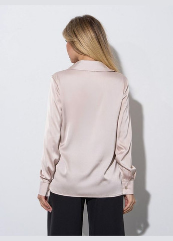 Светло-бежевая классическая рубашка однотонная ISSA PLUS