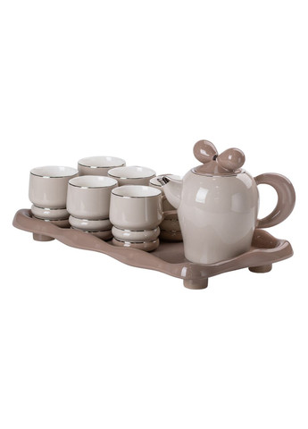 Чайный сервиз на 6 персон с фарфоровой подставкой, HP-15-28 Yiwu (370974830)