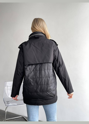 Черная женская теплая куртка цвет черный р.l 450442 New Trend