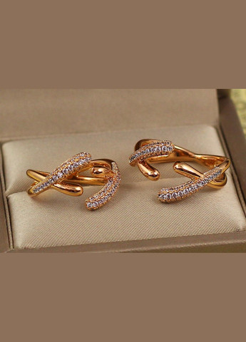 Кільце подвійна рогатка р 16+ золотисте Xuping Jewelry (316607050)