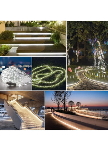 Светодиодная уличная садовая гирлянда нить роса с питанием от солнечной батареи влагозащитой 7 м 50LED (478608-Prob) Белая Unbranded (307425246)