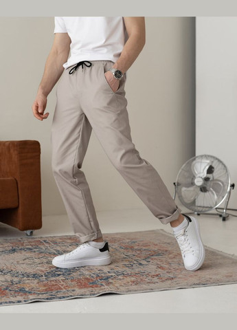 Бежевые повседневный демисезонные прямые брюки Pobedov