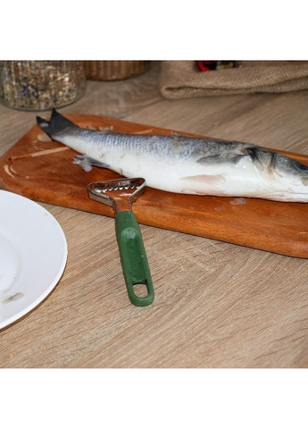 Рибочистка ніж для чищення риби з пластиковою ручкою 15 см Kitchette (278079505)