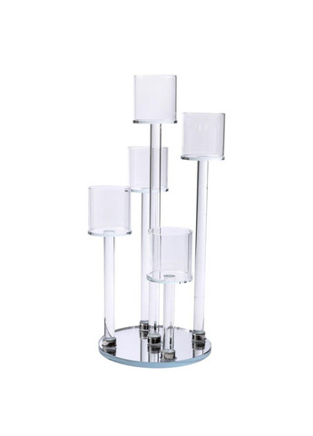 Подсвечник стеклянный на 5 свечей 16×38 см подсвечник декоративный на ножке HP-4-14 Yiwu (370974849)