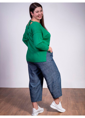 Зелений демісезонний жіночий однотонний джемпер з натуральної пряжі (dzhemper-n2002-24) Nita