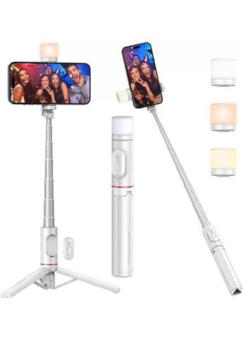 Монопод-штатив Q12S Stick Magic snapshot з підсвічуванням та Bluetooth кнопкою Тріпод Селфі-палиця Білий Selfie (302239582)