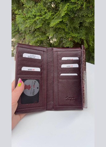 Кошелек женский купюрник натуральная кожа лак на магнитах Турция бордовый Karya (341322805)