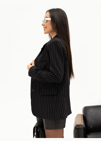 Черный женский пиджаки ISSA PLUS полосатый - демисезонный