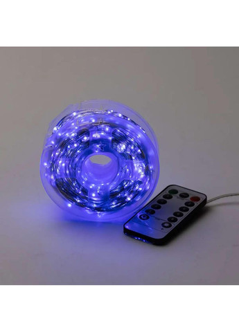 Гирлянда на пульте роса 100 метров на 1000 led светодиодов капля белый провод синяя 1000L100MWBL Garlando (370800027)