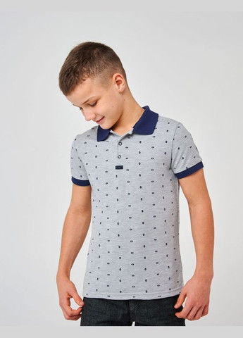 Футболка-поло (короткий рукав) Малюнок на сірому Smil (293484754)